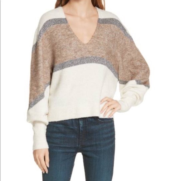 Veronica Beard Miley Colorblock Metallic Pullover Sweater - Picture 2 of 11